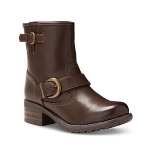 EASTLAND Women's Ada Brown Fashion Block Heel Round Toe Boots -Size 7.5 M